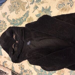 The Children's Place Black Fuzzy Jacket with Cat Ears